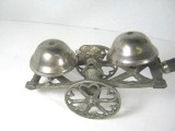 1920 JE Stevens TELEPHONE CHIMES Cast Iron Push Toy